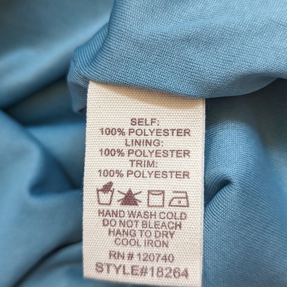 Mystree Anthropologie Blue Floral Slip Dress Lace Trim Midi Size Small - Picture 9 of 9